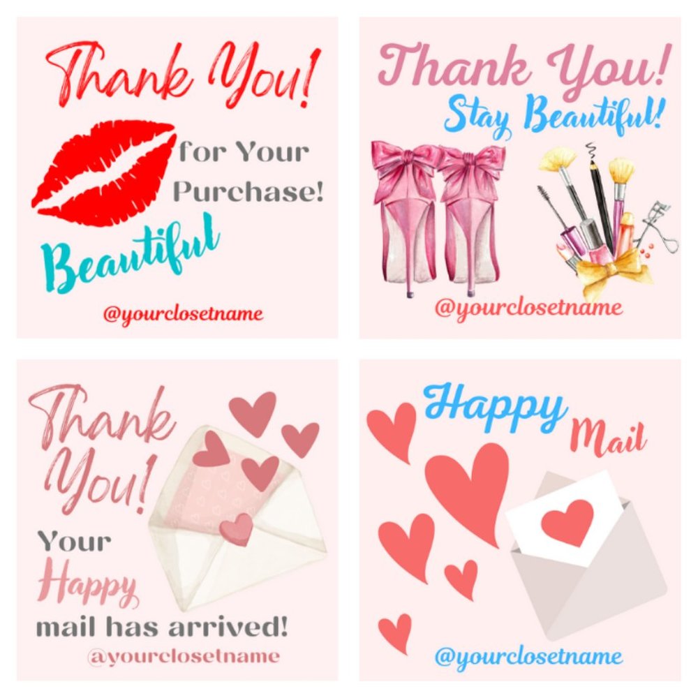♥️ 5x25 / 60 Thank you Stickers